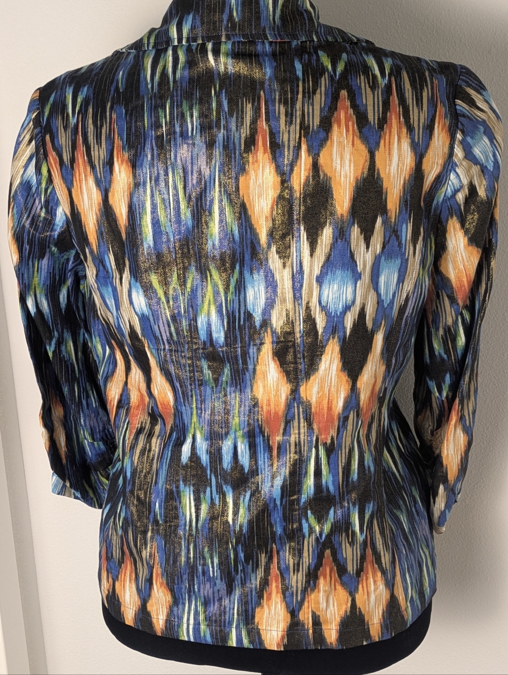 Chico's Women's Linen Blend 3/4 Sleeve Lightweight Jacket Colorful Chic SZ M EUC - Picture 5 of 9
